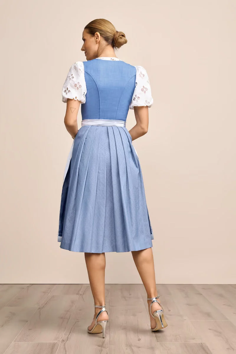 (new) Kruger Long Dirndl 2pcs. 70cm "Libby" blue