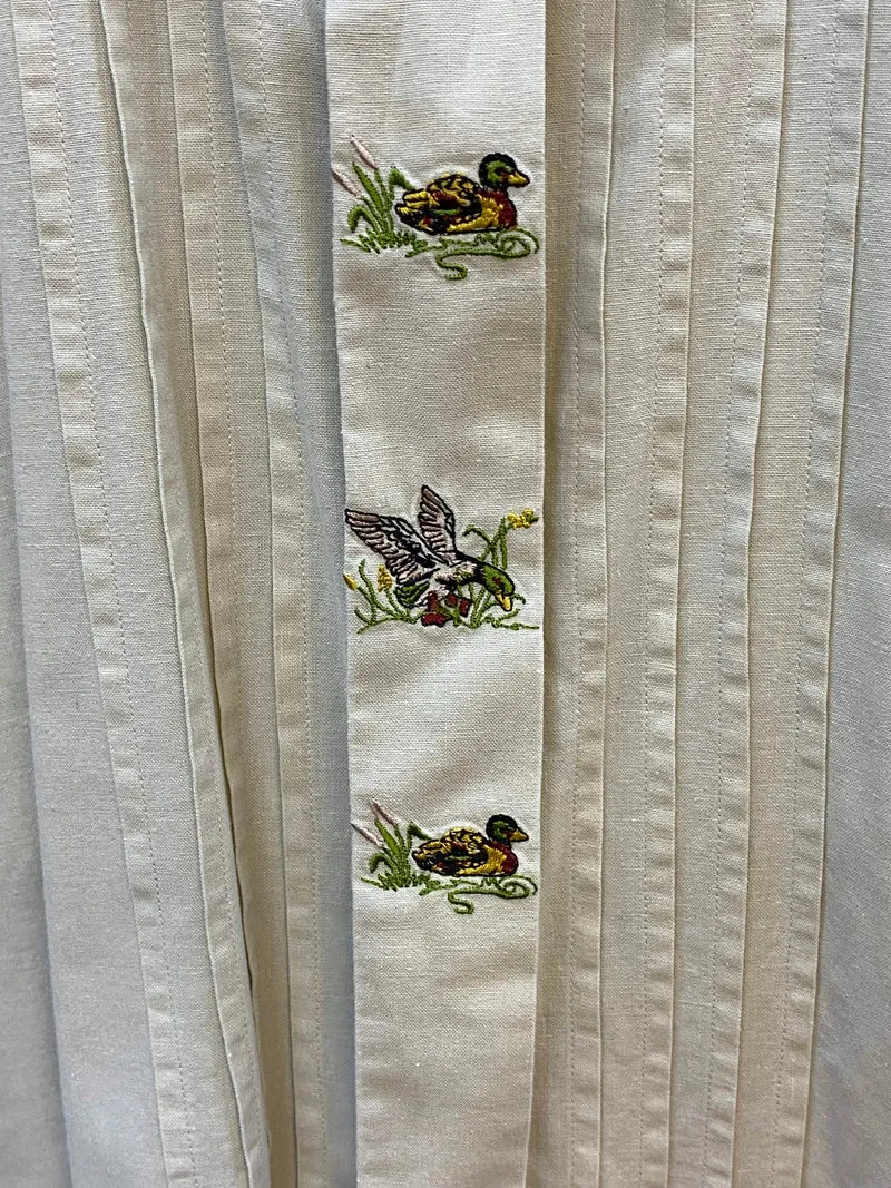 Trachtenhemd Herren beige mit Stickerei Baumwolle Gr. XXL (45/46)