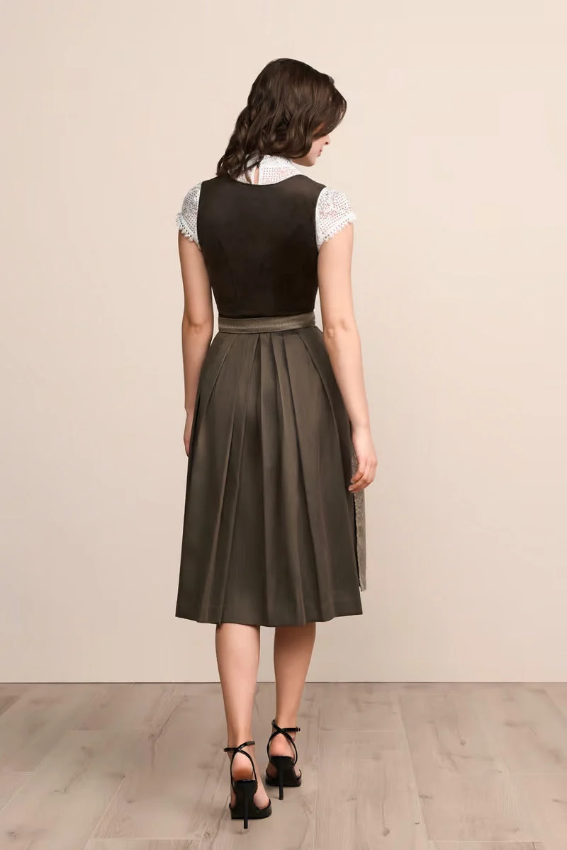 Kruger Long Dirndl 2pcs. 70cm "Cari" brown