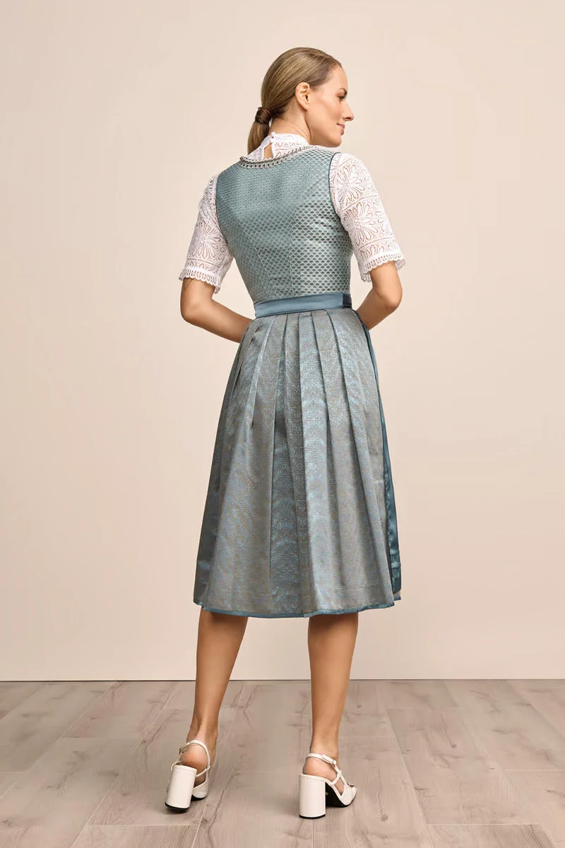Kruger Long Dirndl 2pcs. 70cm "Orly" turquoise