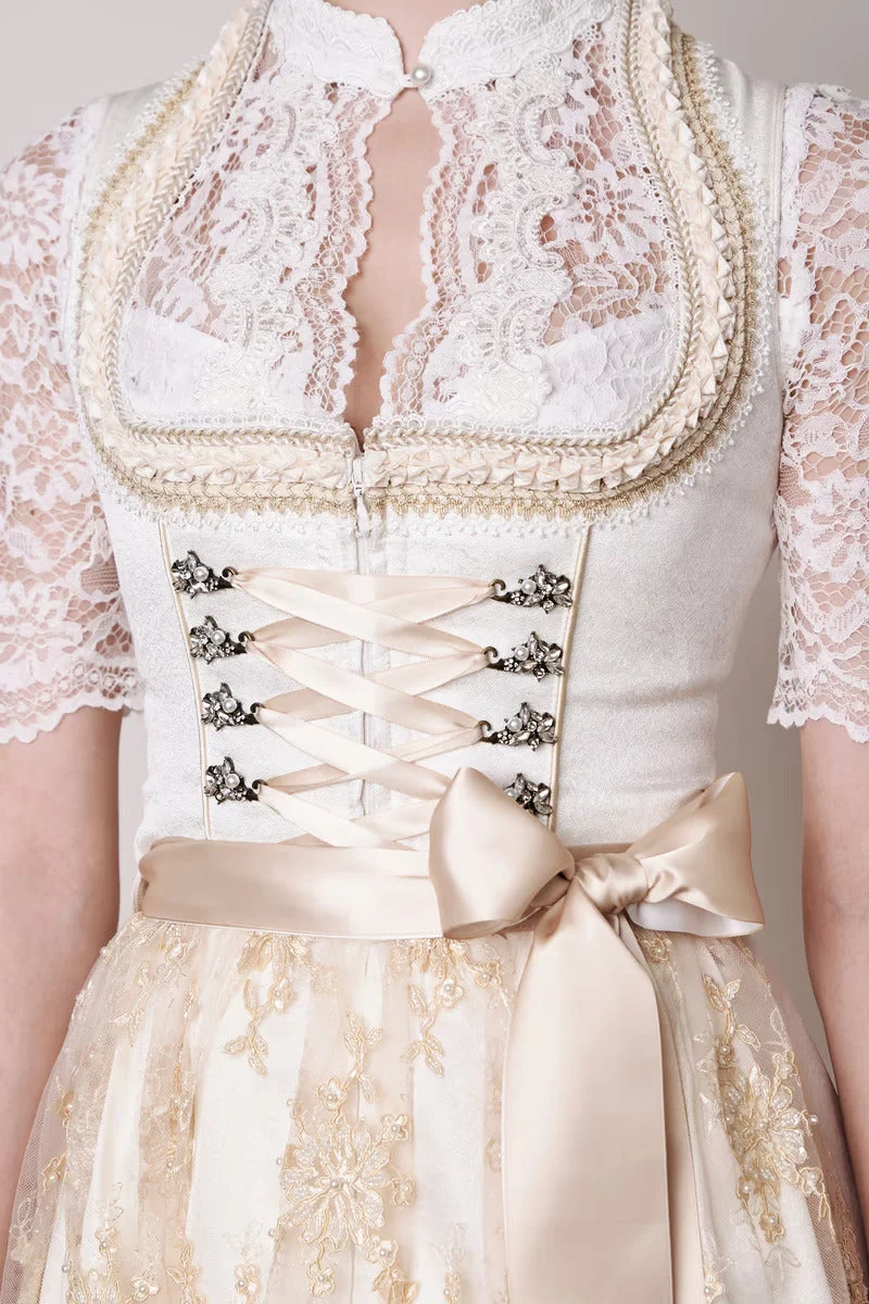 Kruger Long Dirndl 2pcs. 70cm "Benedita" ecru