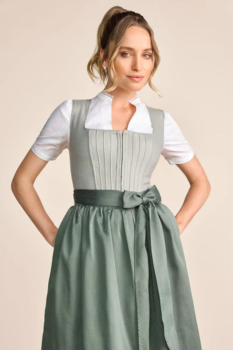 Kruger Long Dirndl 2pcs. 70cm "Margit" sage