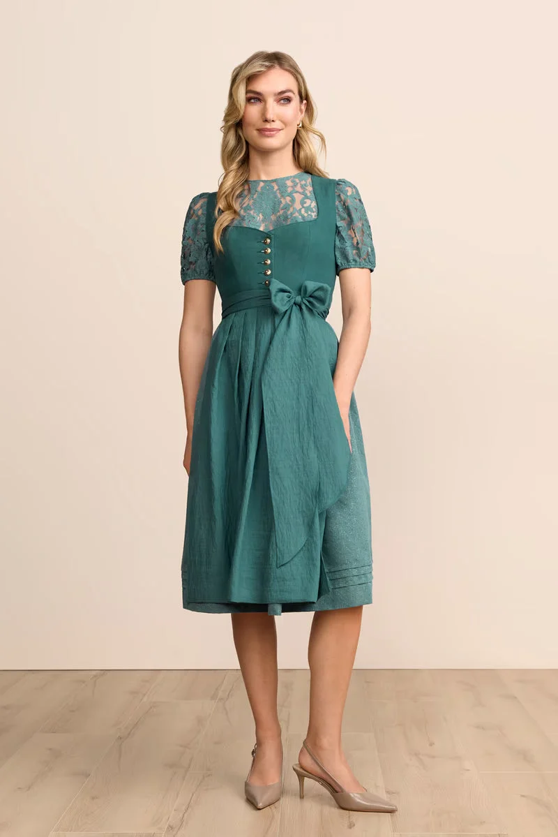 Krüger Sylvina Long Dirndl, Turquoise — 70cm 2pc Set