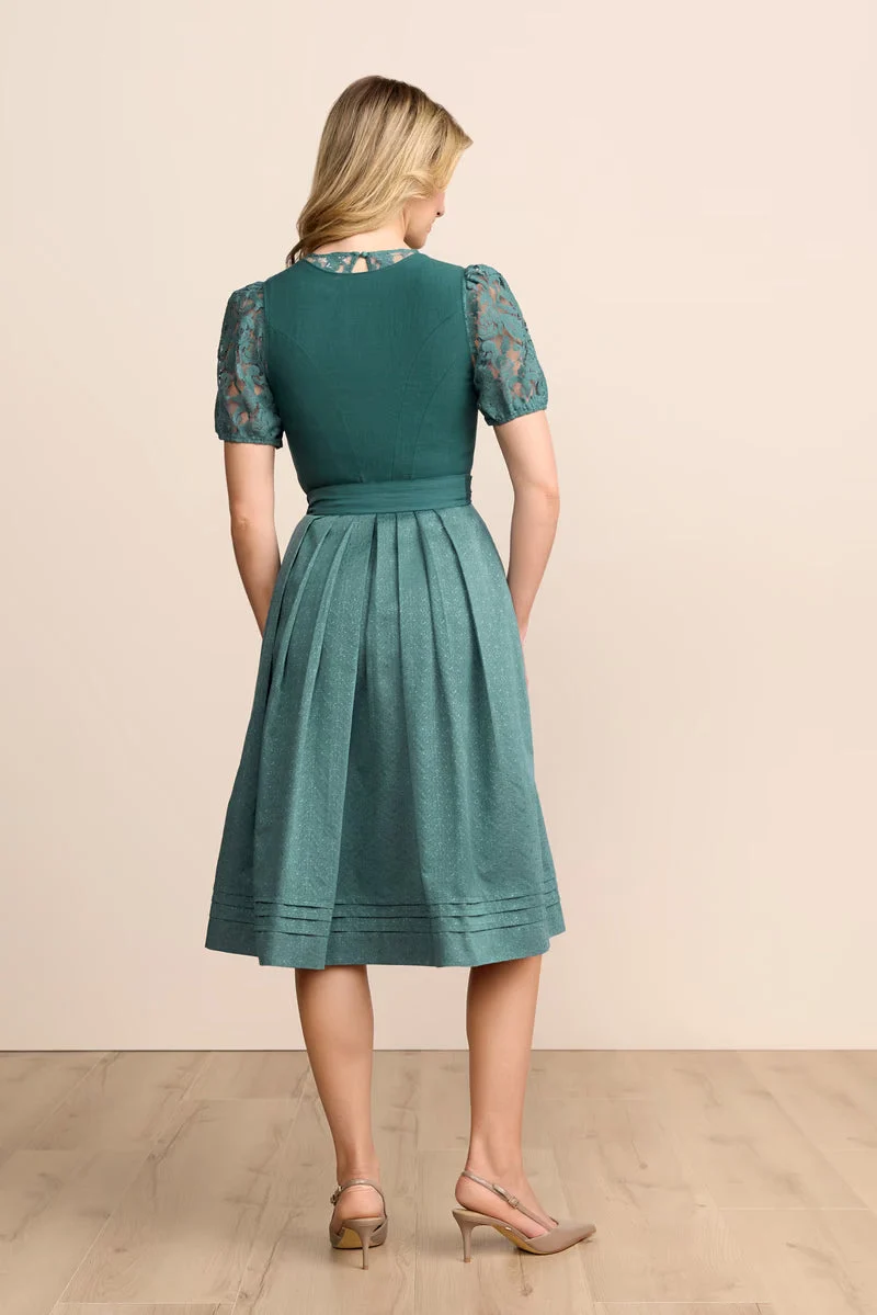 Krüger Sylvina Long Dirndl, Turquoise — 70cm 2pc Set