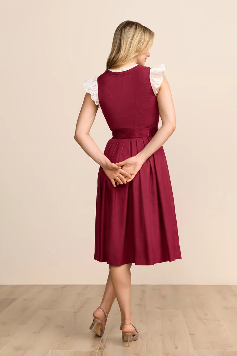 Krüger Roselin Long Dirndl, Red — 70cm 2pc Set