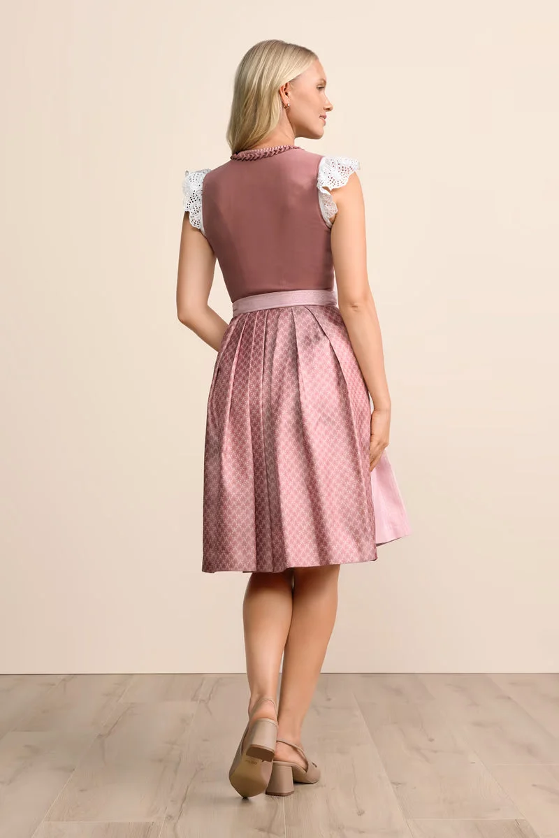 Kruger Midi Dirndl 2pcs. 60cm "Chleophea" pink