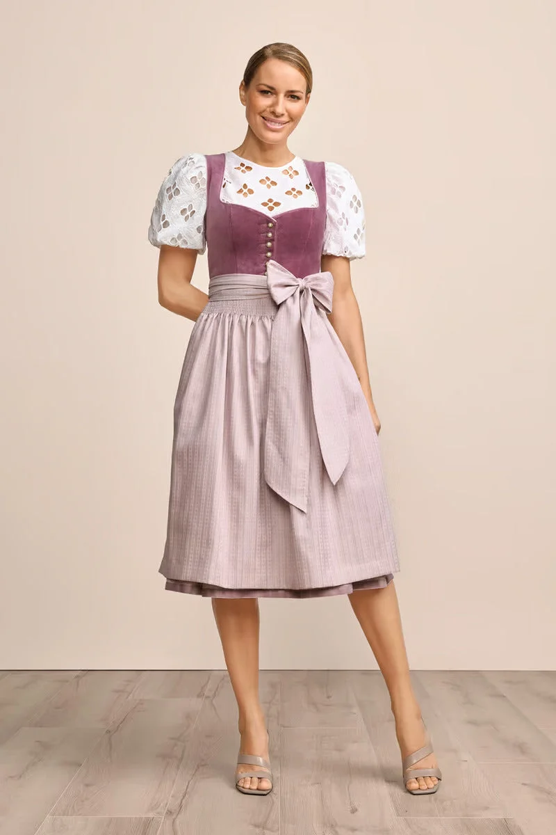 Long Dirndl 2pcs. 70cm "Dinah" purple (Sizes 40,42)