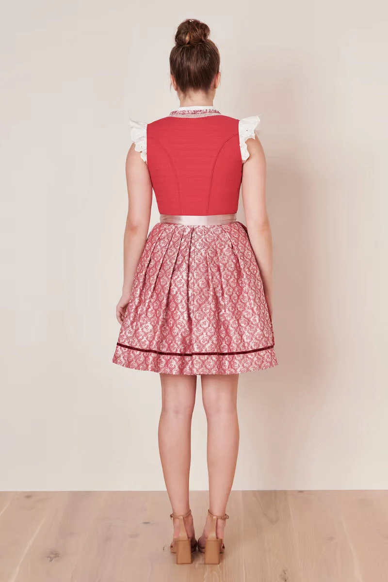 Midi Dirndl 2pcs. 50cm "Nakita" red 36