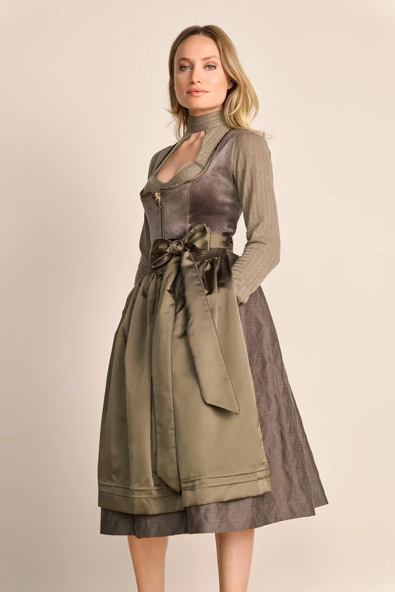 Kruger Long Dirndl 2pcs. 70cm "Ester" olive