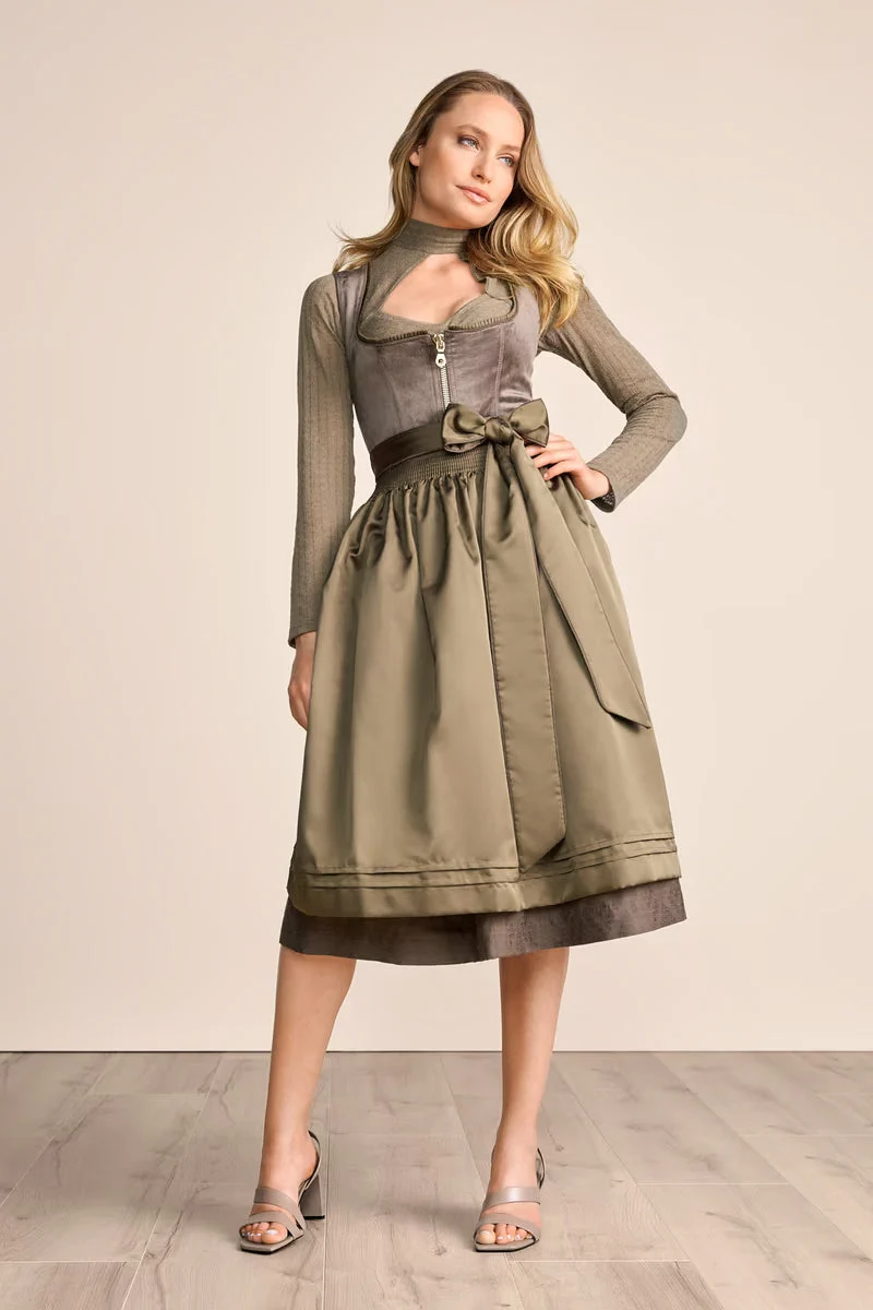 Kruger Long Dirndl 2pcs. 70cm "Ester" olive
