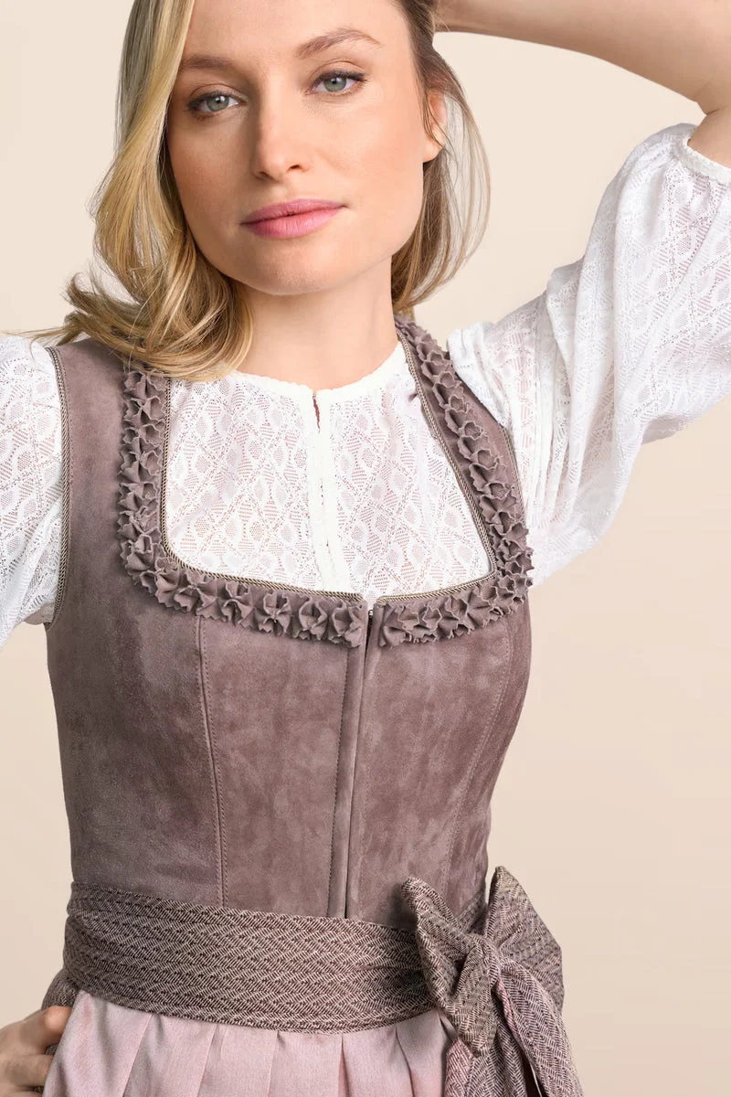 Kruger Long Dirndl 2pcs. 70cm "Ceressida" brown