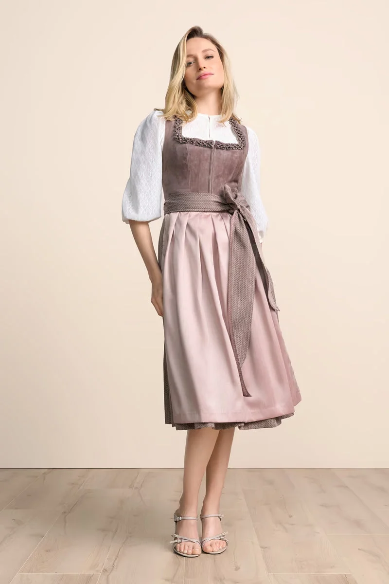 Kruger Long Dirndl 2pcs. 70cm "Ceressida" brown