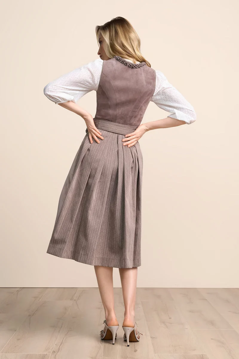 Kruger Long Dirndl 2pcs. 70cm "Ceressida" brown