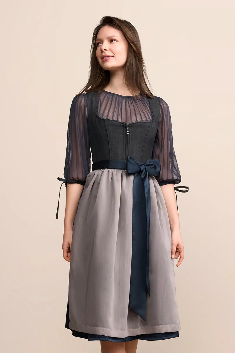 Kruger Long Dirndl 2pc 70cm "Marin" blue