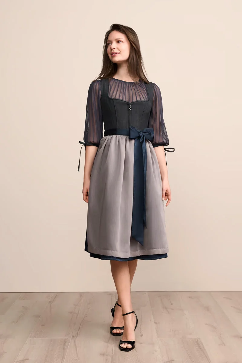 Kruger Long Dirndl 2pc 70cm "Marin" blue