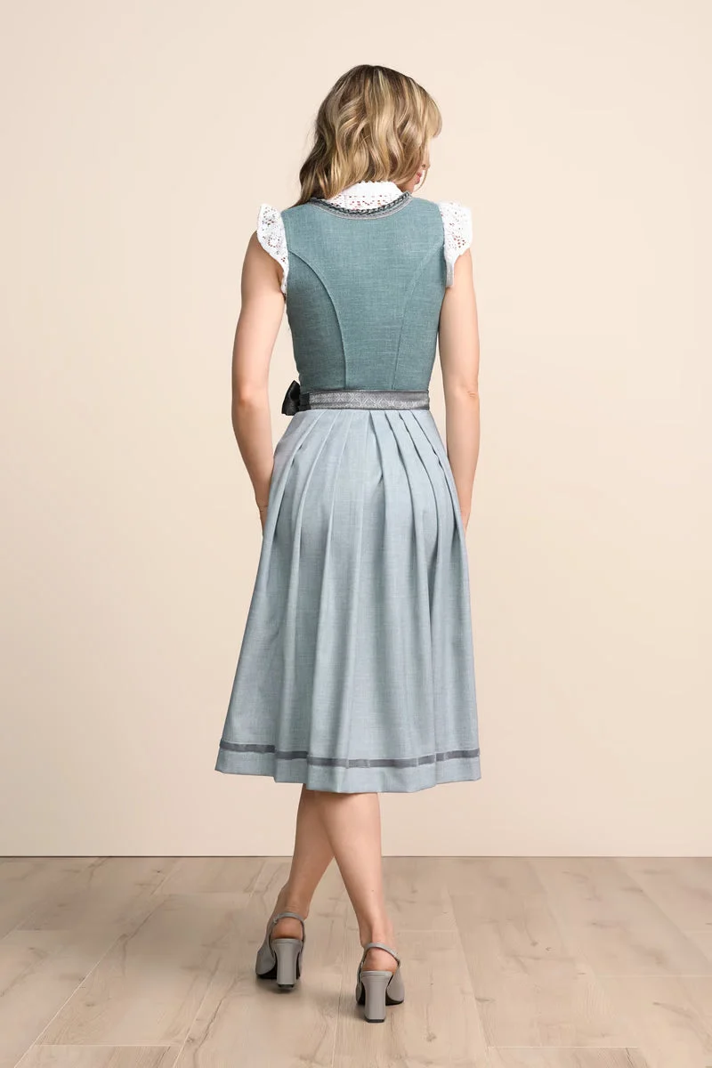 Kruger Long Dirndl 2pcs 70cm "Soleil" turquoise (size 36)
