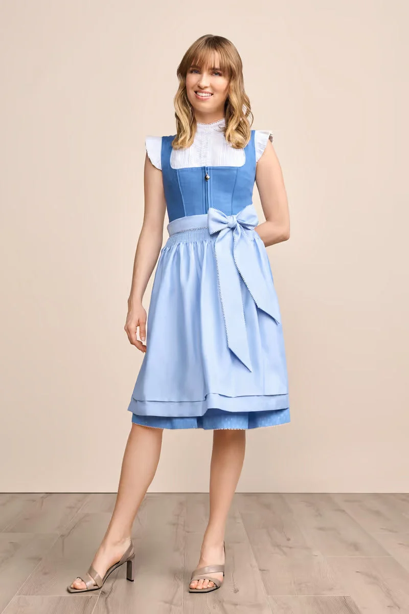 Kruger Midi Dirndl 2pcs. 60cm "Dorette" blue (38)