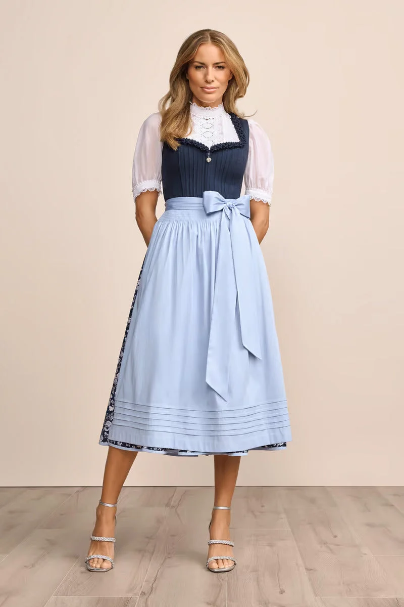 Kruger Long Dirndl 2pcs. 80cm "Solenne" blue
