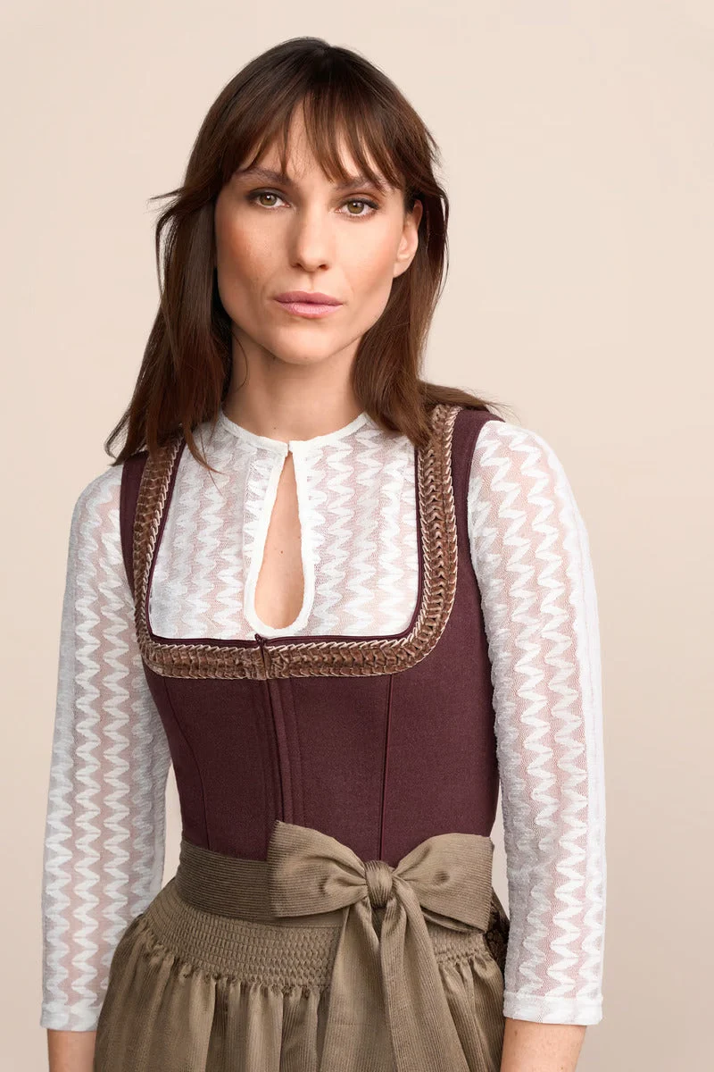 Kruger Long Dirndl 2pcs. 70cm "Janey" purple