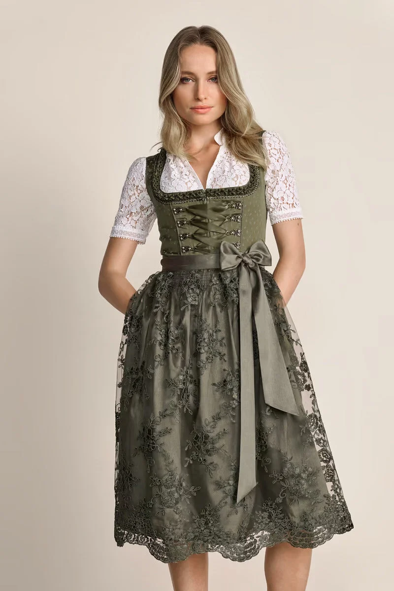 Kruger Long Dirndl 2pcs. 70cm "Mirna" green (low stock)