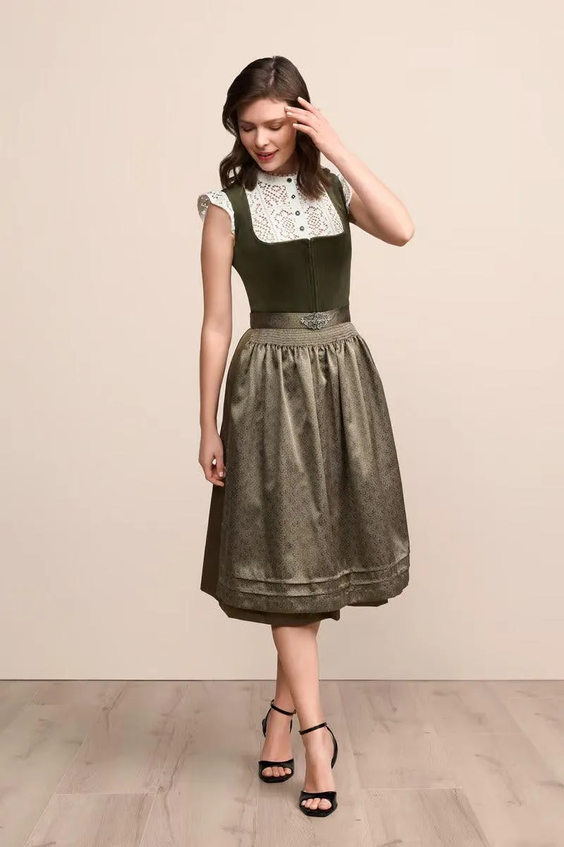 Kruger Long Dirndl 2pcs. 70cm "Aurela" green (34)