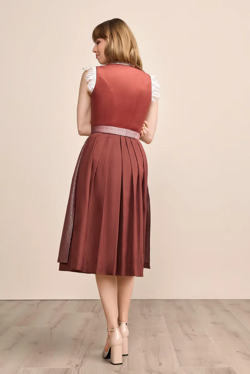 Kruger Long Dirndl 2pcs. 70cm "Alisha" red