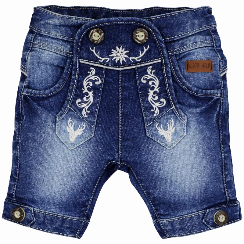 BONDI Jungen Trachten Jeans Bermuda "Gipfelkraxler" 91728 | Blue Denim