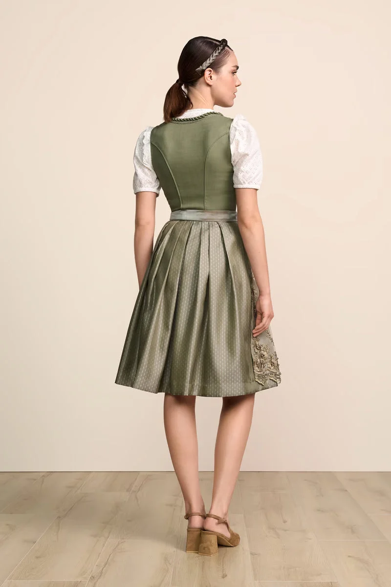 Kruger Malana Midi Dirndl, Green — 60cm 2pc Set