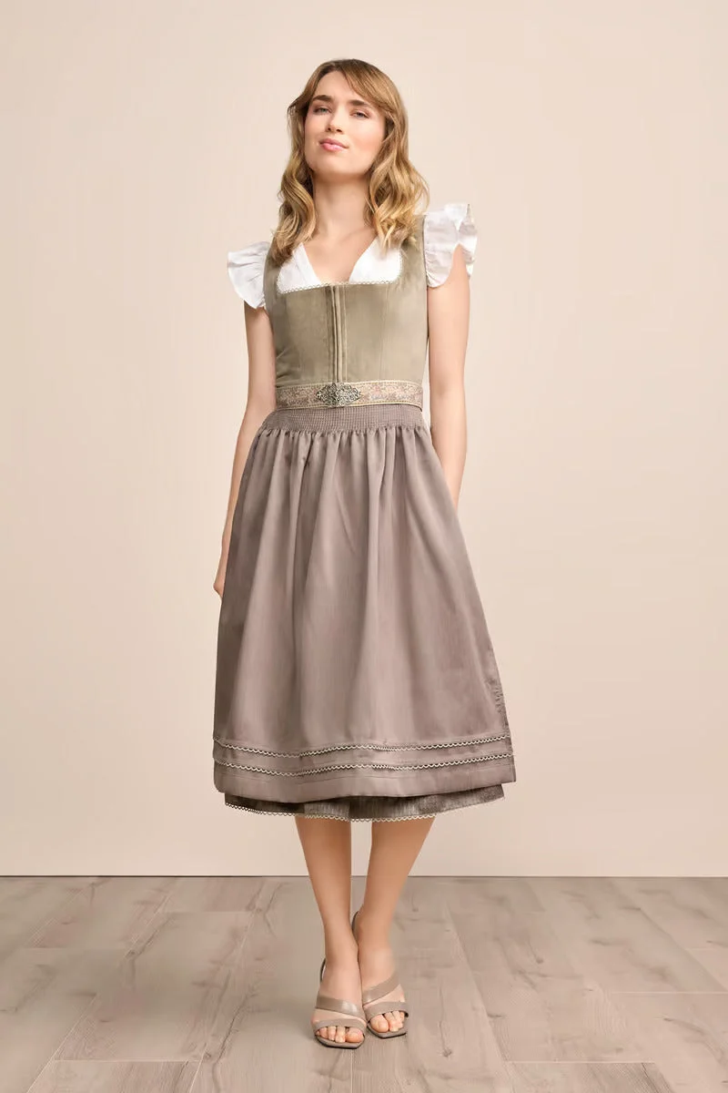 Kruger Long Dirndl 2pcs. 70cm "Fea" beige