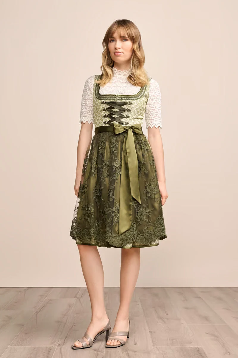 Kruger Midi Dirndl 2pcs. 60cm "Brynlee" green (40)