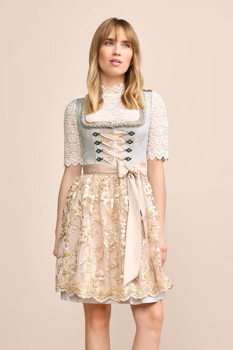 Kruger Mini Dirndl 2pcs. 50cm "Corvina" blue (size 40)