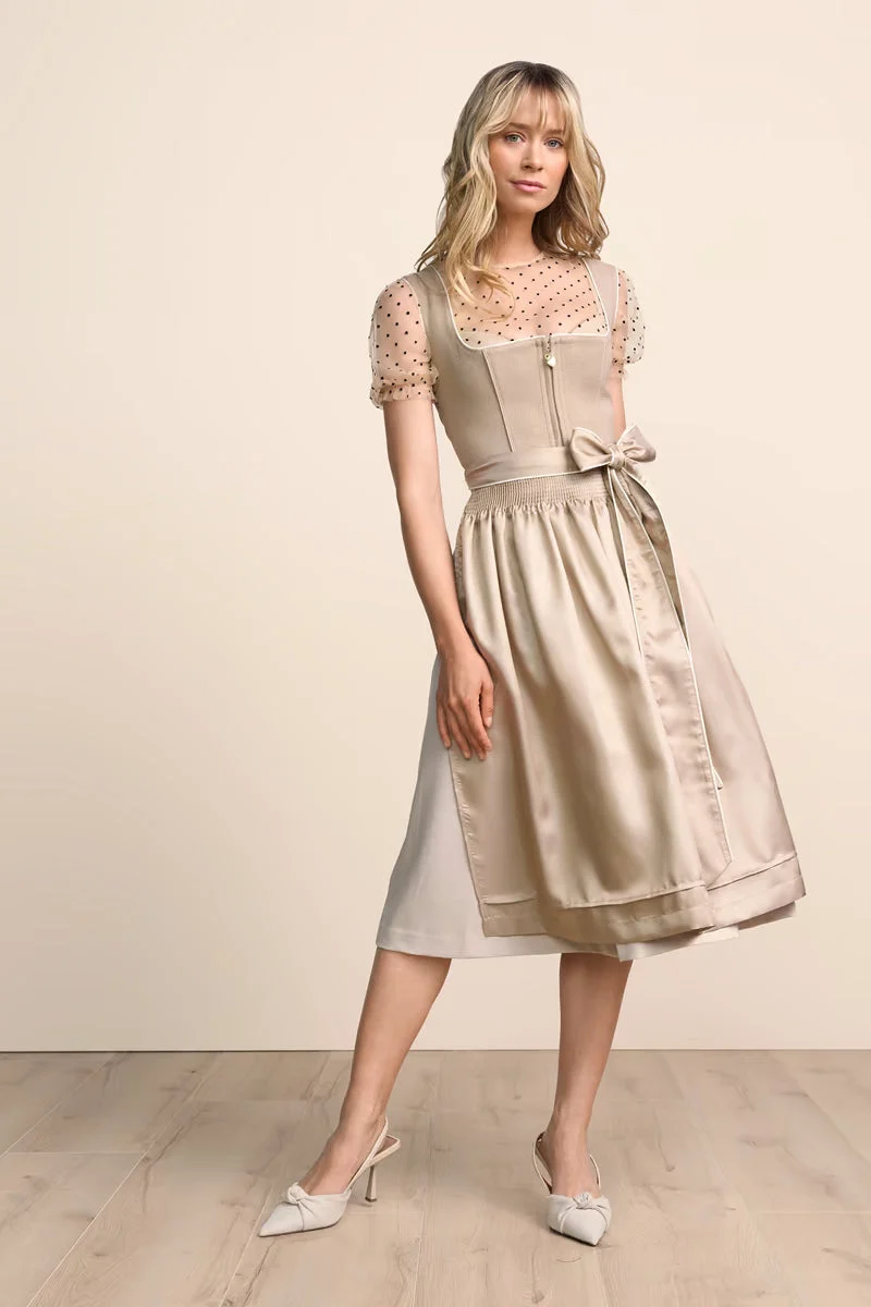 Kruger Long Dirndl 2pcs. 70cm "Elysara" beige