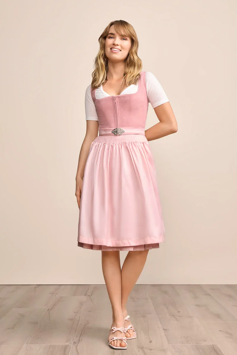 Kruger Midi Dirndl 2pcs. 60cm "Evi" pink (36)