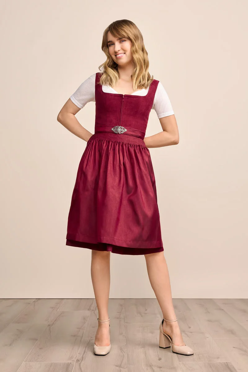 Kruger Midi Dirndl 2pcs. 60cm "Evi" red (34)