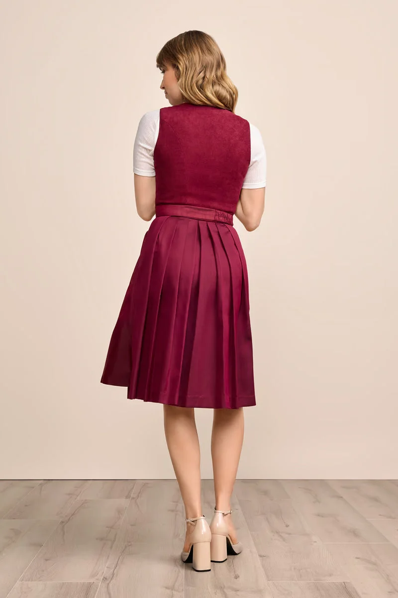 Kruger Midi Dirndl 2pcs. 60cm "Evi" red (34)