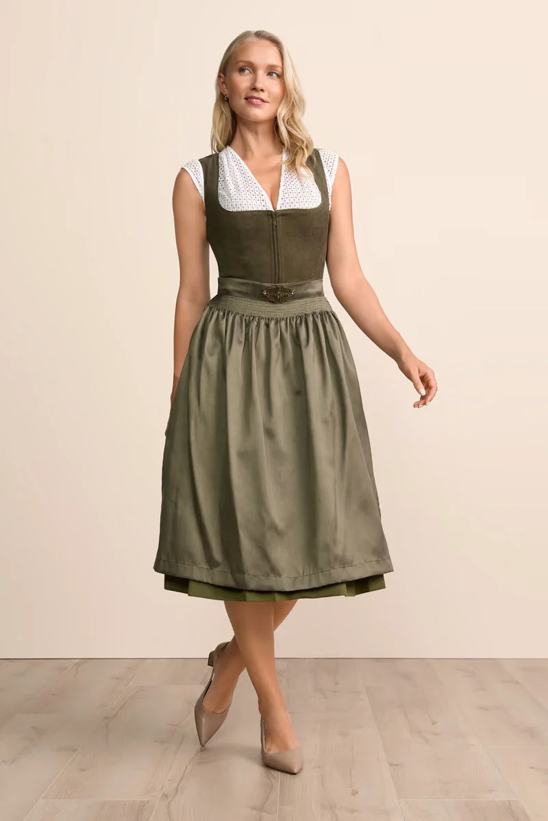 Kruger Long Dirndl 2pcs. 70cm "Evi" olive (size 38)