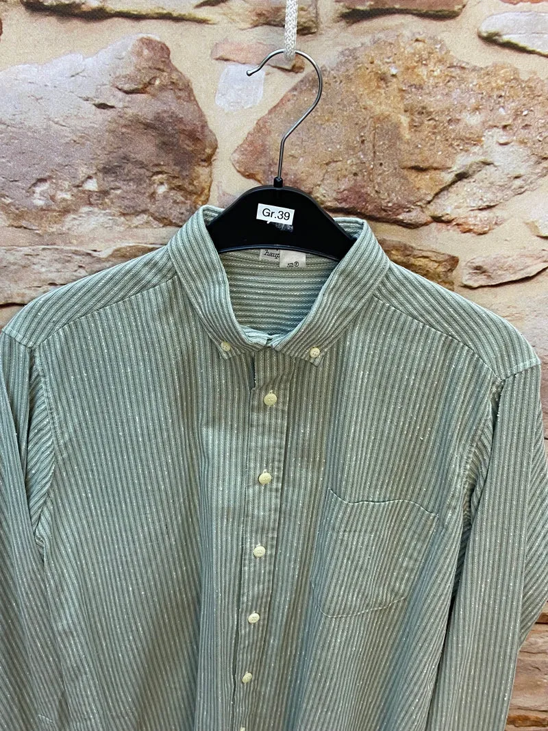 Vintage Hemd Herren grün gestreift Gr. 39 klassisch