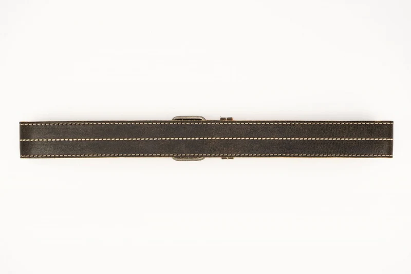 Brown Trachten Belt with Double Prong Buckle