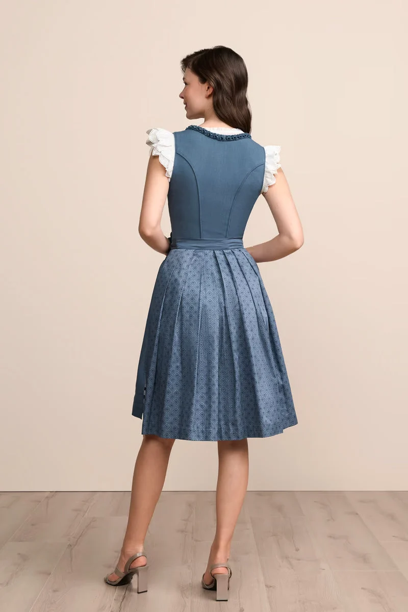 Kruger Midi Dirndl 2pc 60cm "Jocelyn" blue