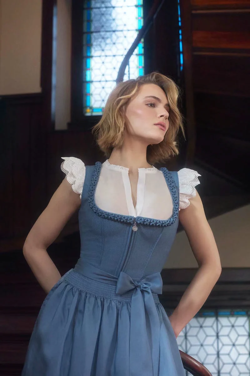 Kruger Midi Dirndl 2pc 60cm "Jocelyn" blue