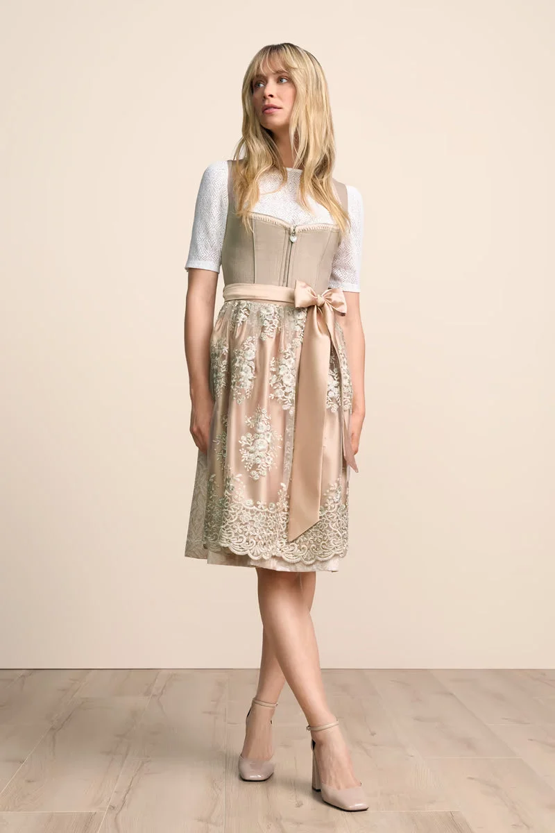Kruger Midi Dirndl 2pc 60cm "Vivianna" brown (40)
