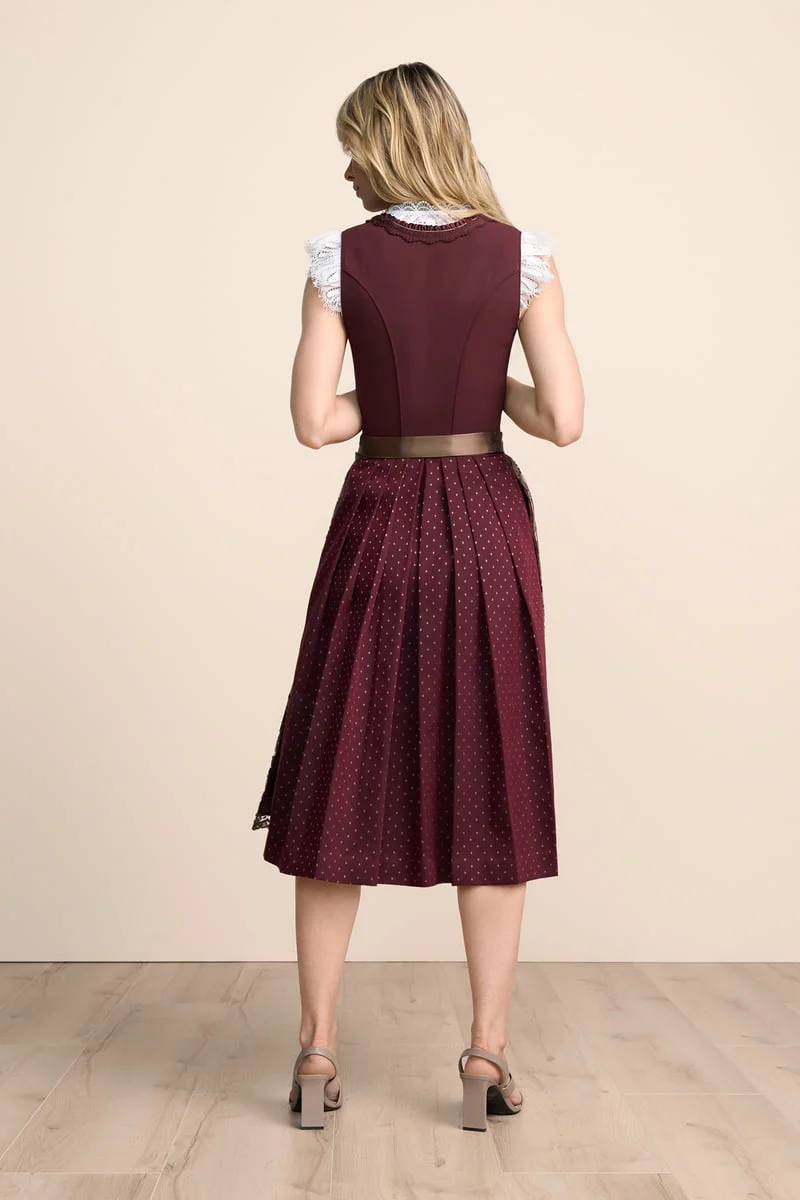 Kruger Long Dirndl 2pcs. 70cm "Taraneh" red