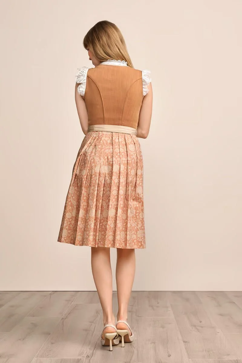 Kruger Midi Dirndl 2pcs. 60cm "Jelva" brown