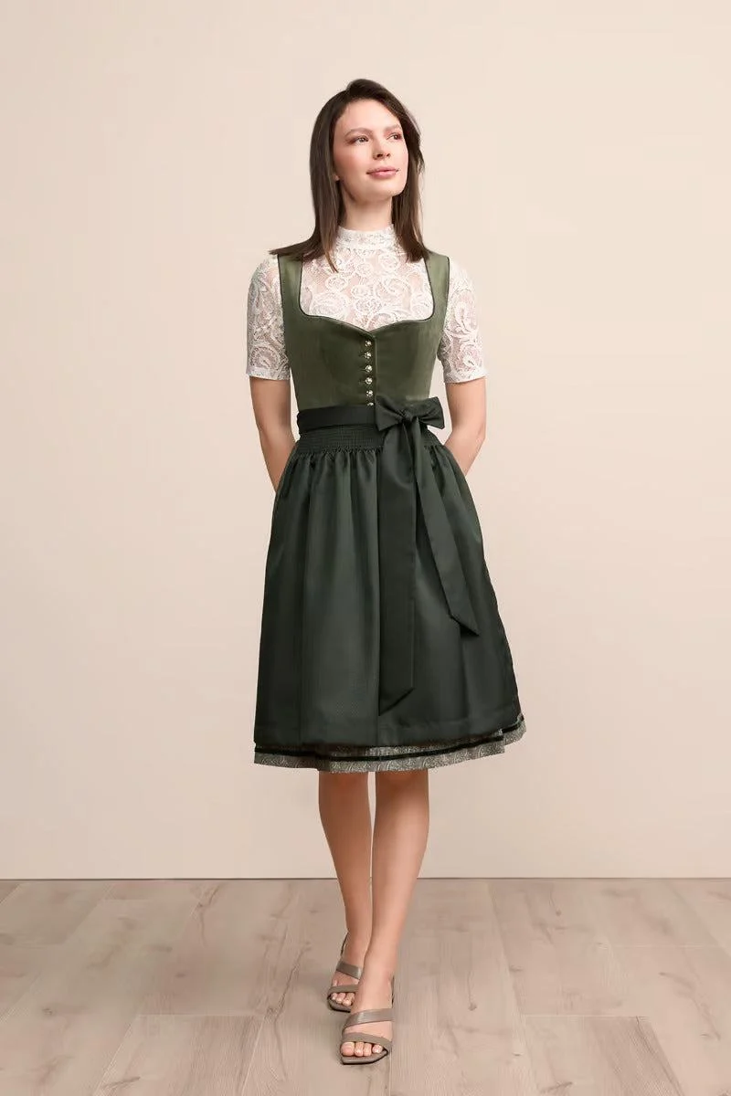 Kruger Midi Dirndl 2pcs. 60cm "Iny" green