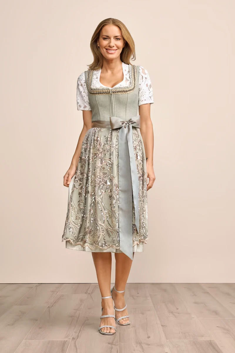 Kruger Long Dirndl 2pcs. 70cm "Fanella" green (low stock)