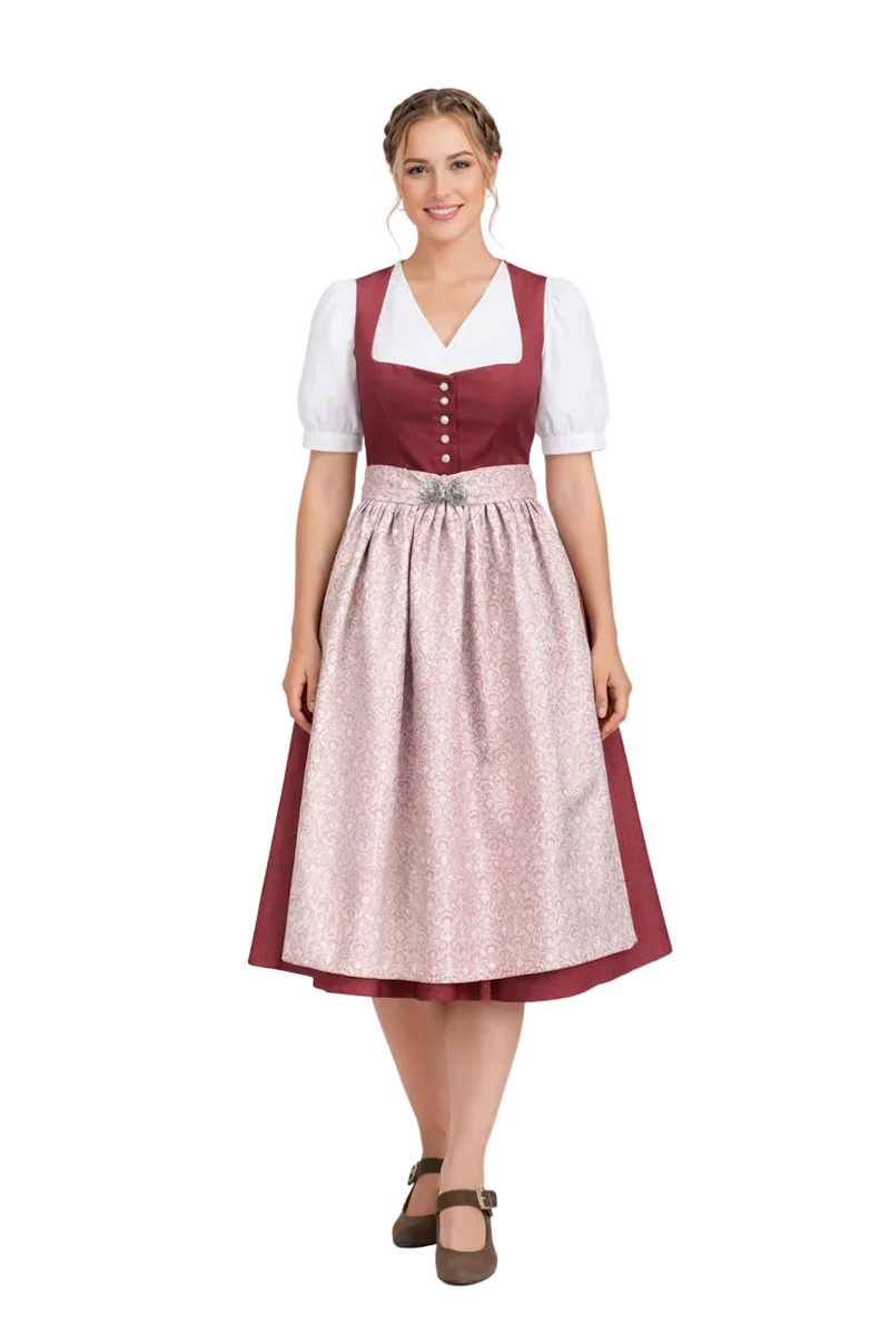 Klassische Dirndlbluse mit V-Ausschnitt