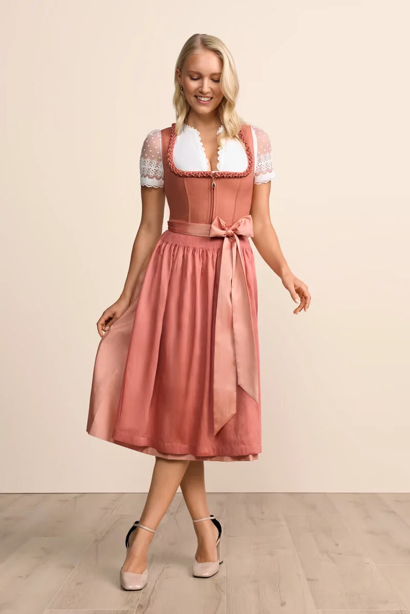 Kruger Aeloria Long Dirndl, Orange — 70cm 2pc Set
