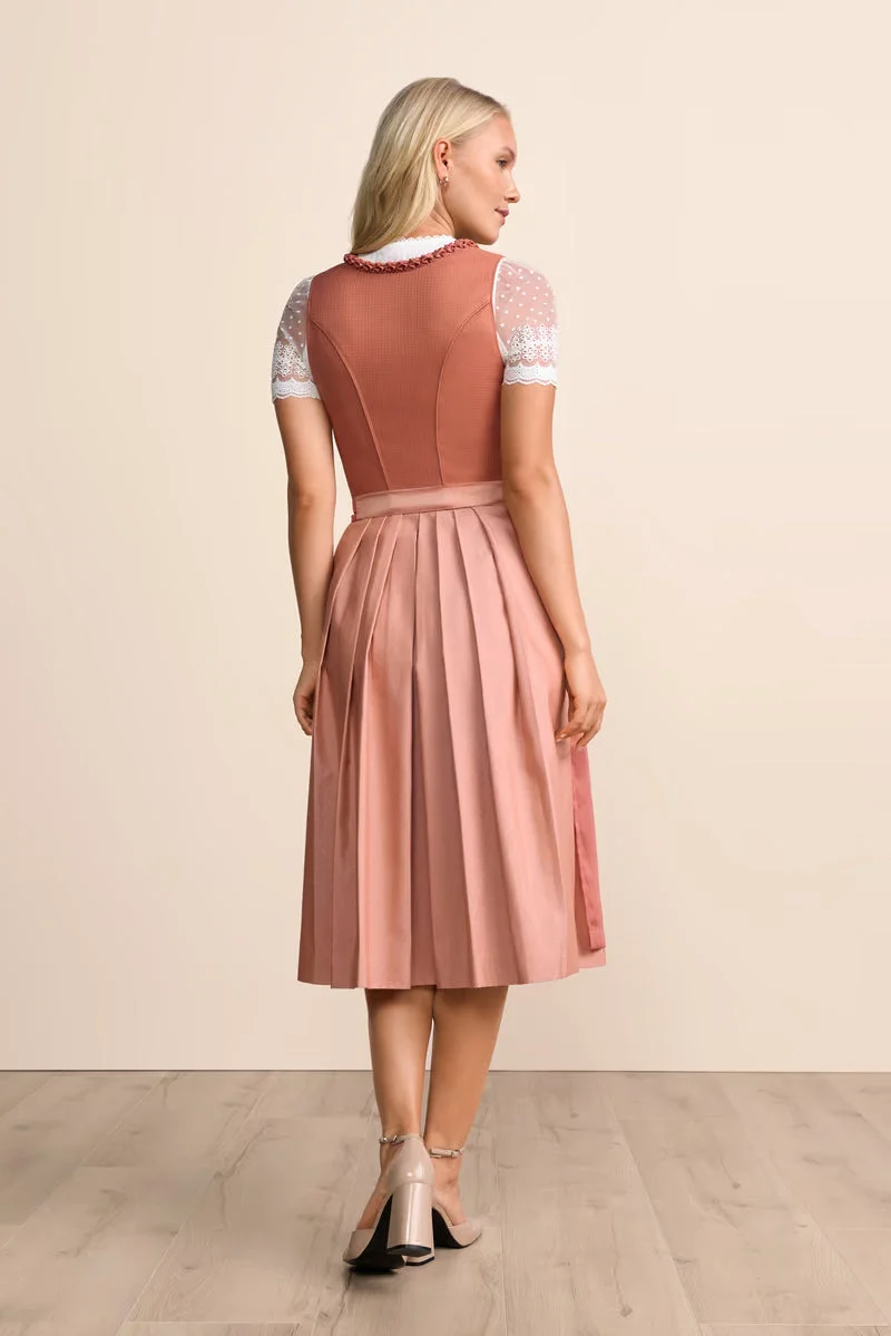 Kruger Aeloria Long Dirndl, Orange — 70cm 2pc Set