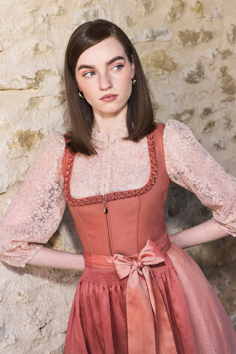 Kruger Aeloria Long Dirndl, Orange — 70cm 2pc Set