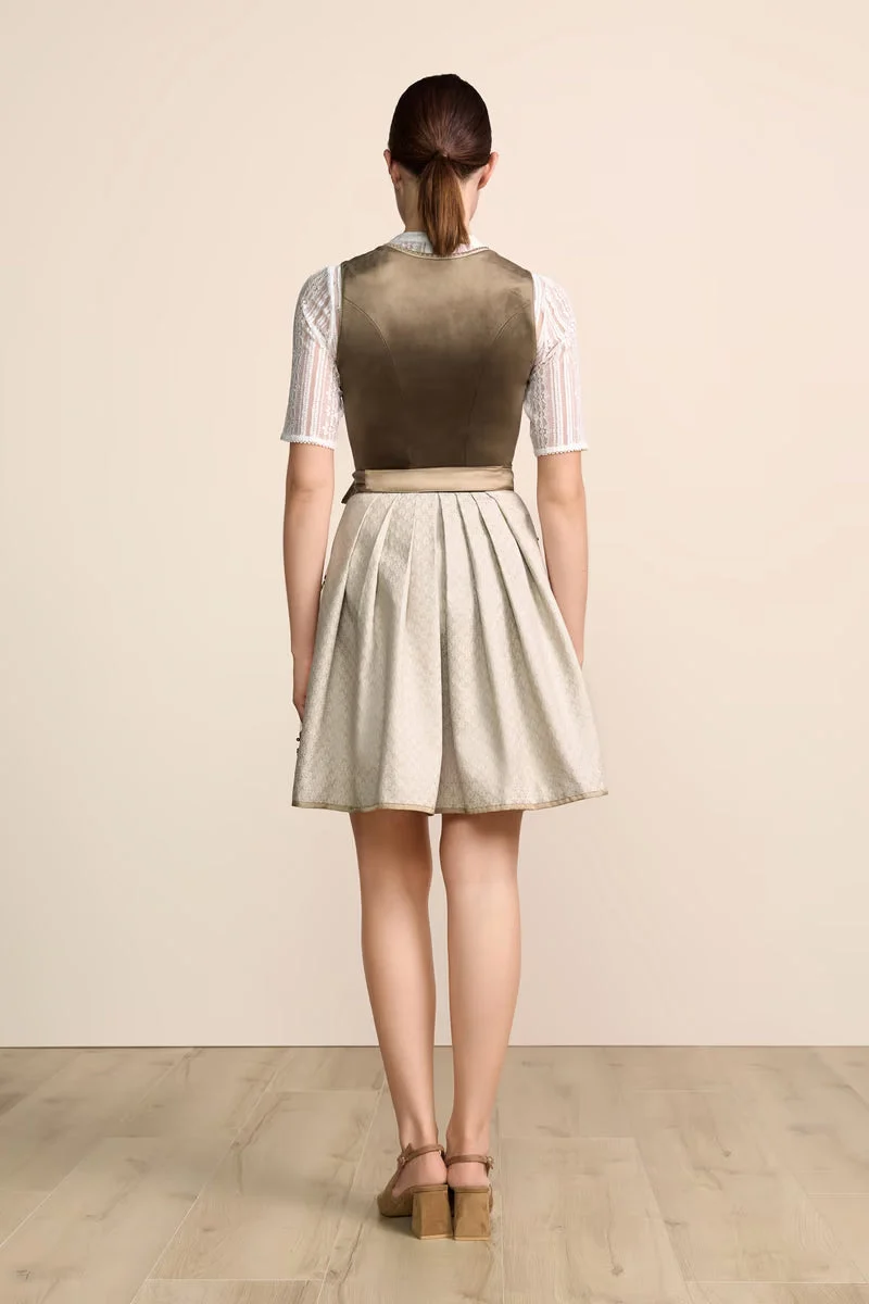 Kruger Thaline Long Dirndl, Beige — 70cm 2pc Set
